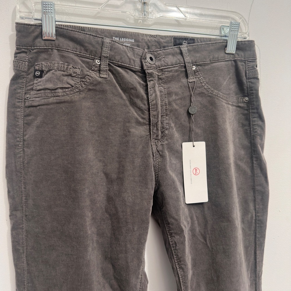 AG Adriano Goldschmied The Legging Corduroy Pants Grey Super Skinny 28R - Picture 3 of 12